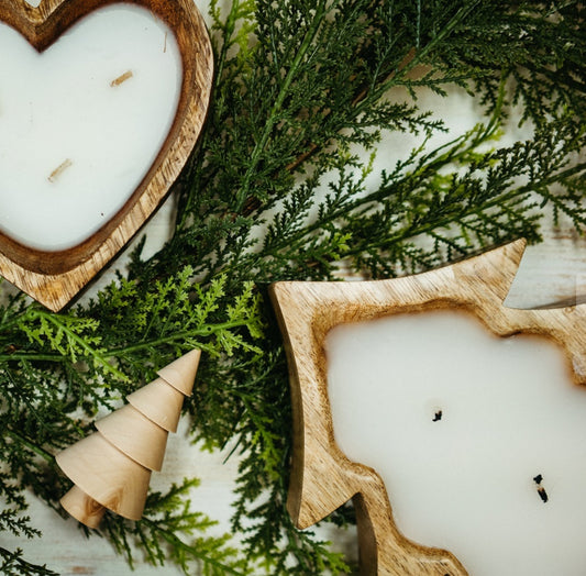 Wooden Tree Candle- Amber Spruce