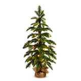 Lighted Pine Tree in Burlap