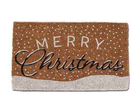 Snowy Merry Christmas Doormat