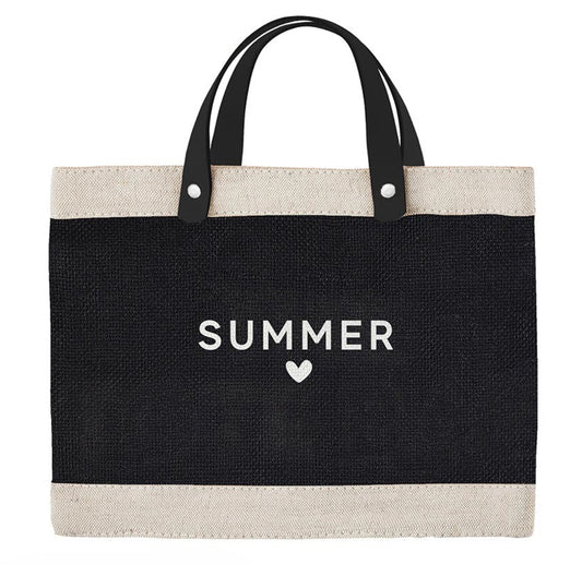 Mini Black Summer Market Tote