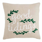 Christmas Greenery Embroidered Pillow