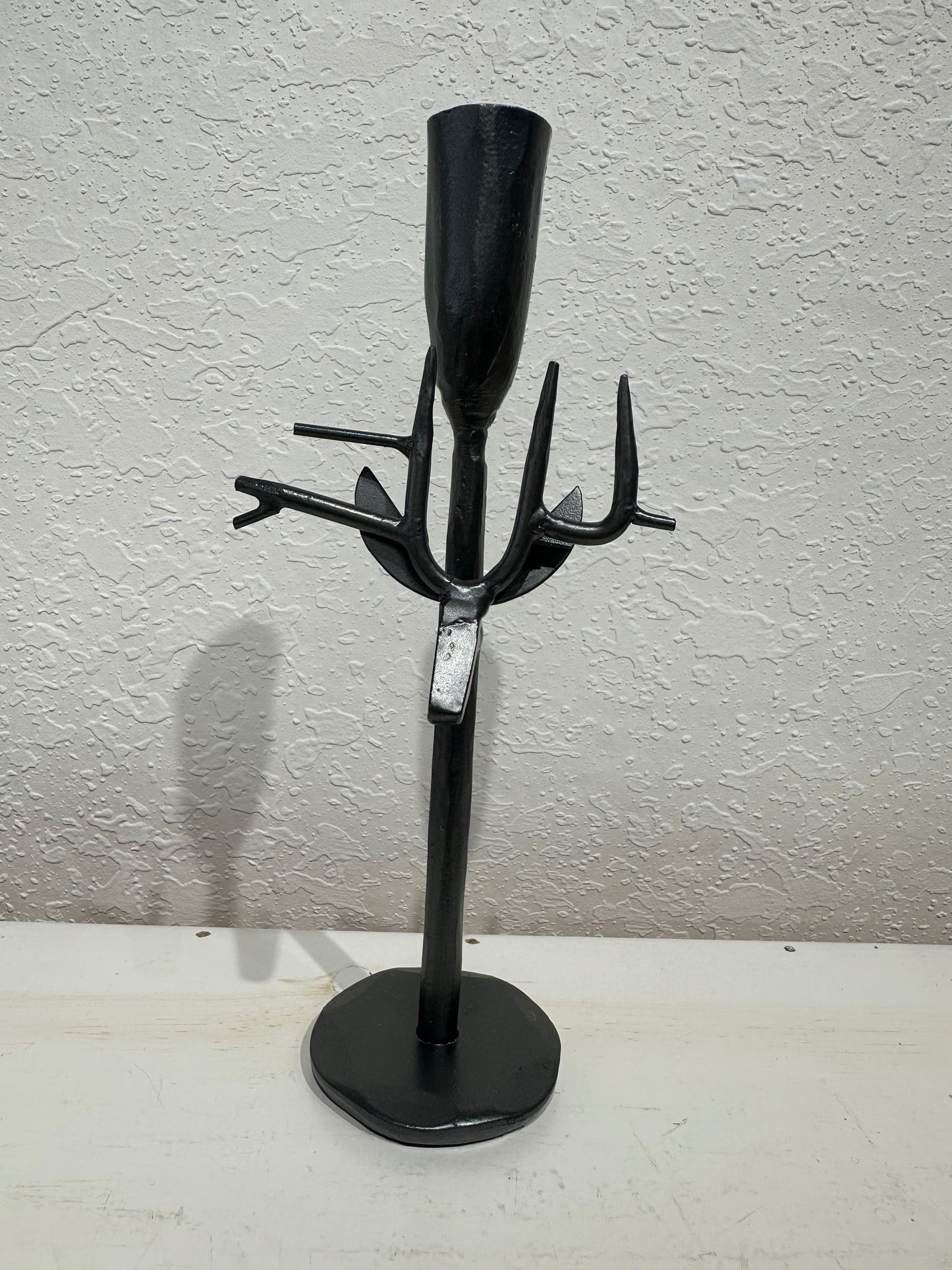 Reindeer Forged Candlestick - Gunmetal Grey