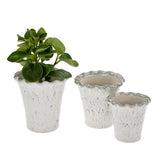 Pie Crust Planters - Vintage White