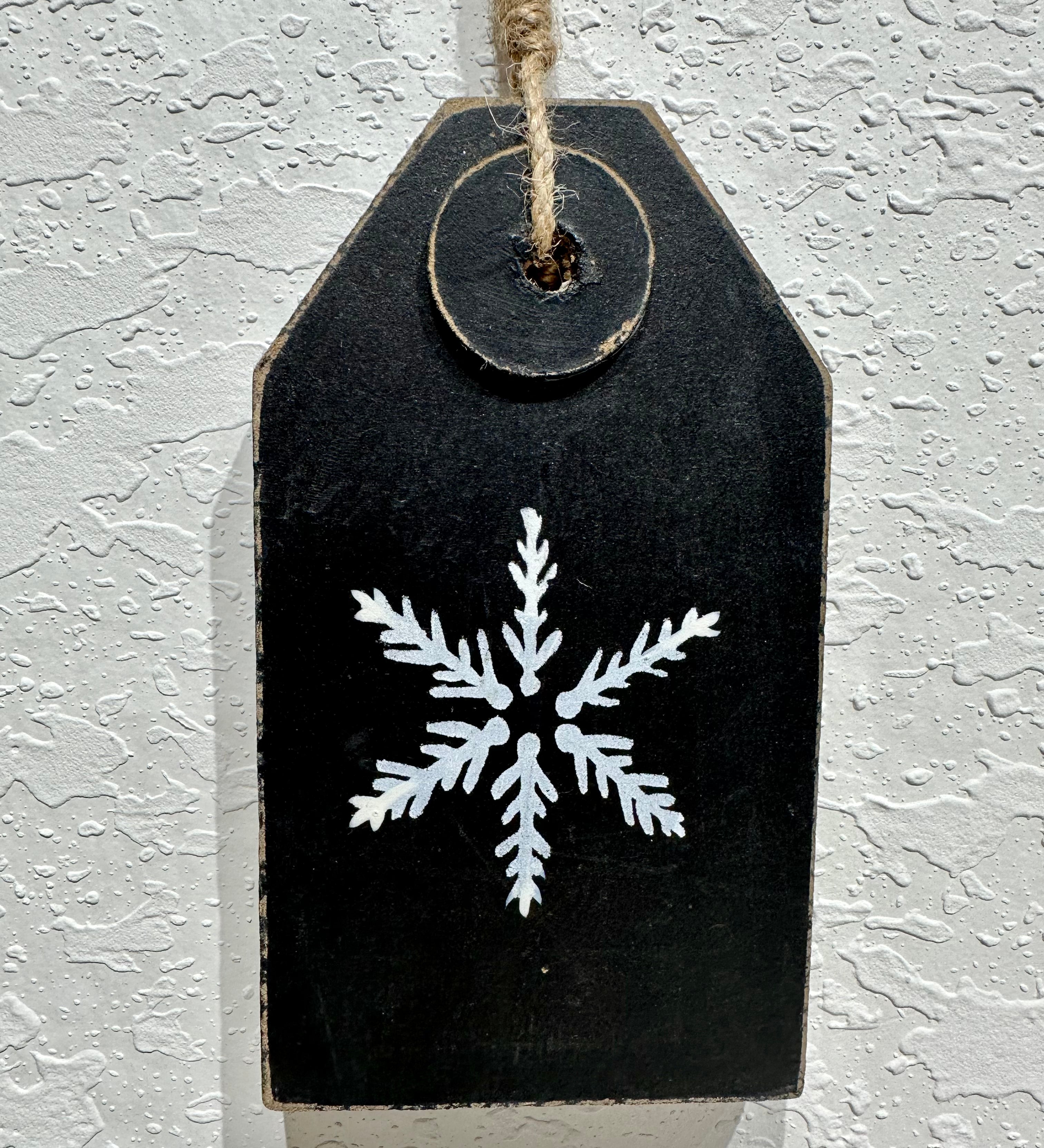 Wooden Snowflake Tag Ornament