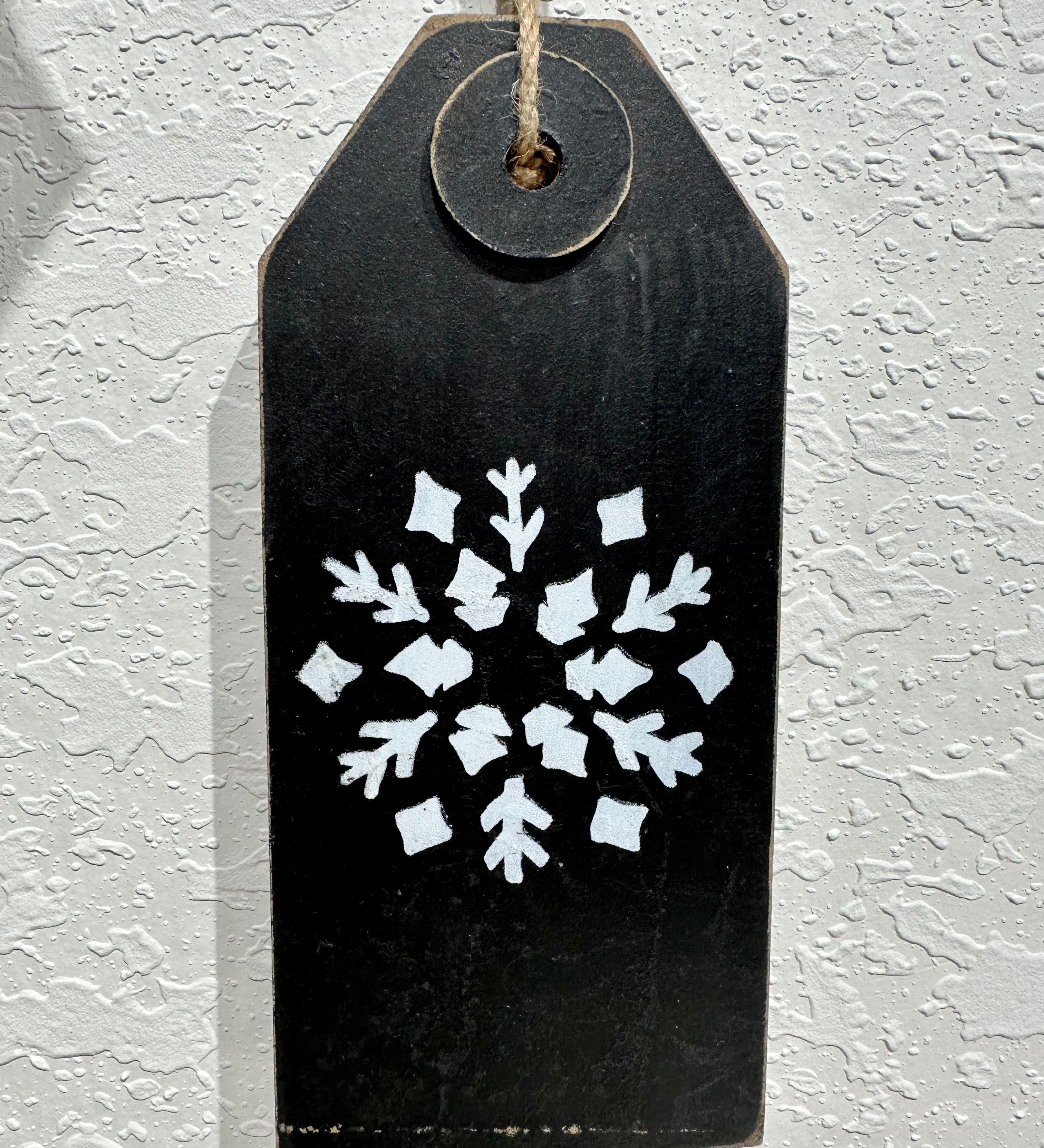 Wooden Snowflake Tag Ornament