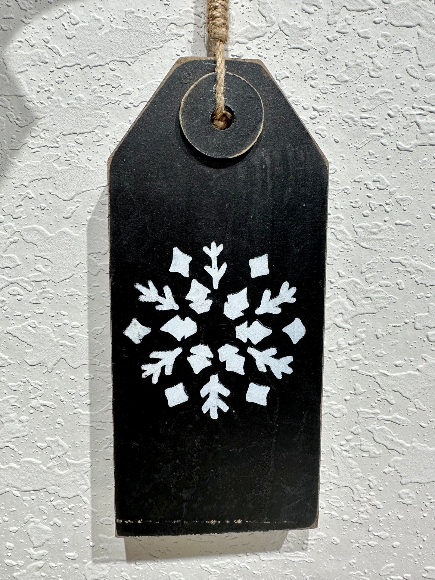 Wooden Snowflake Tag Ornament