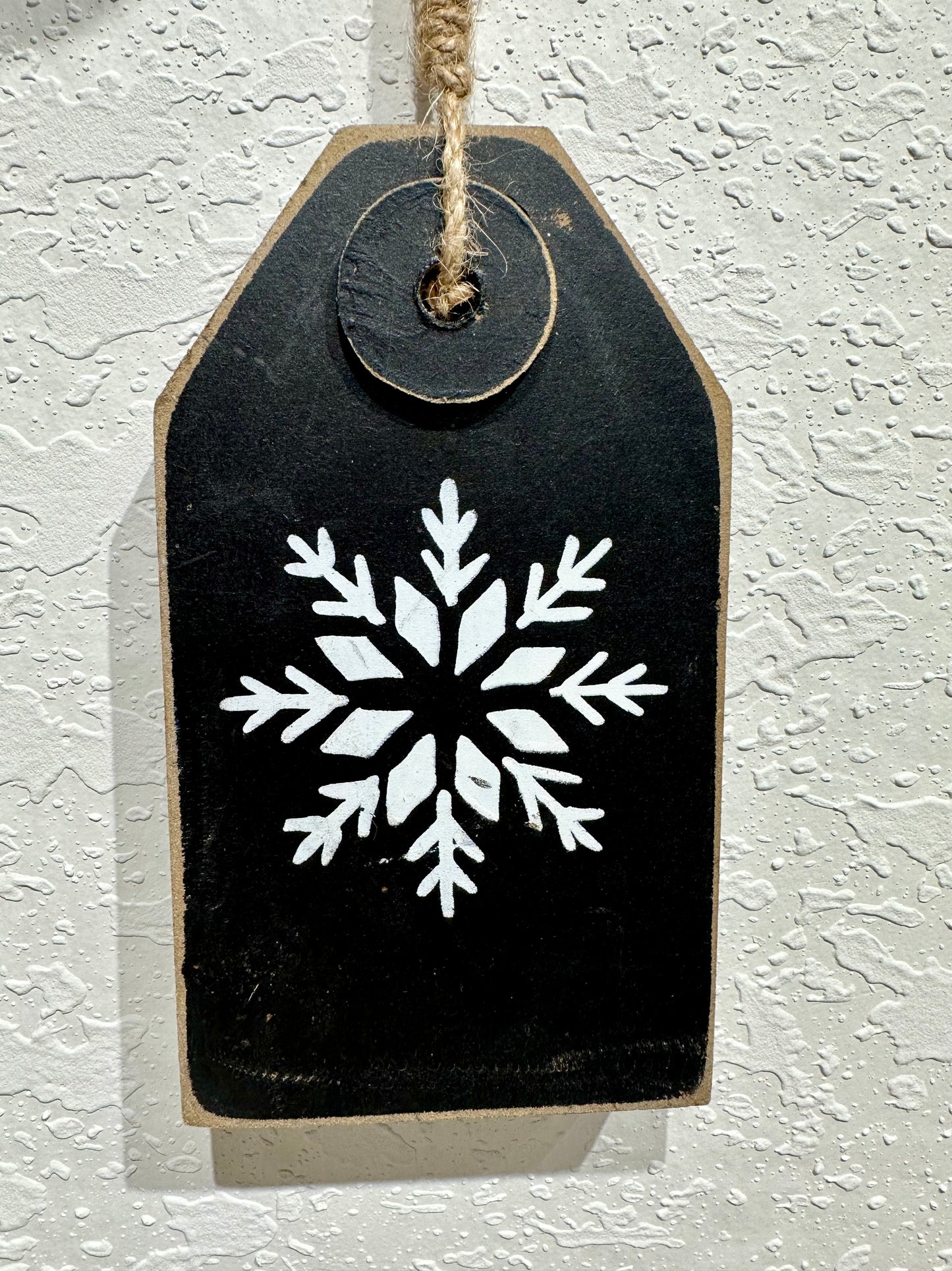 Wooden Snowflake Tag Ornament