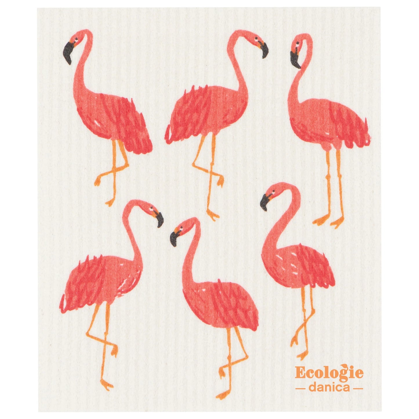 Flamingos Swedish Dishcloth