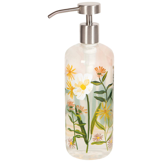 Bees & Blooms glass soap pump