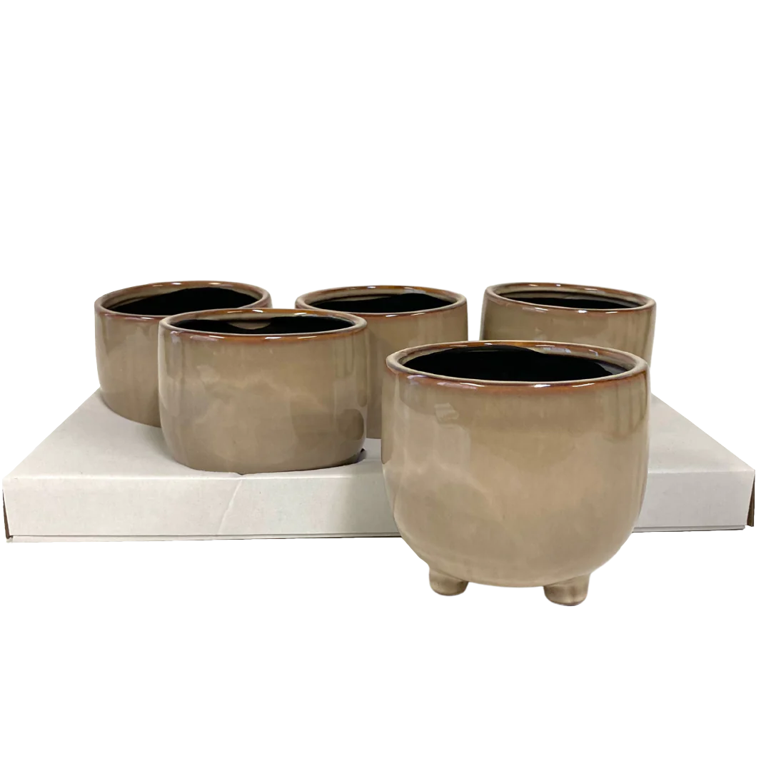 Taupe Pedestal Pot