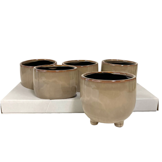 Taupe Pedestal Pot