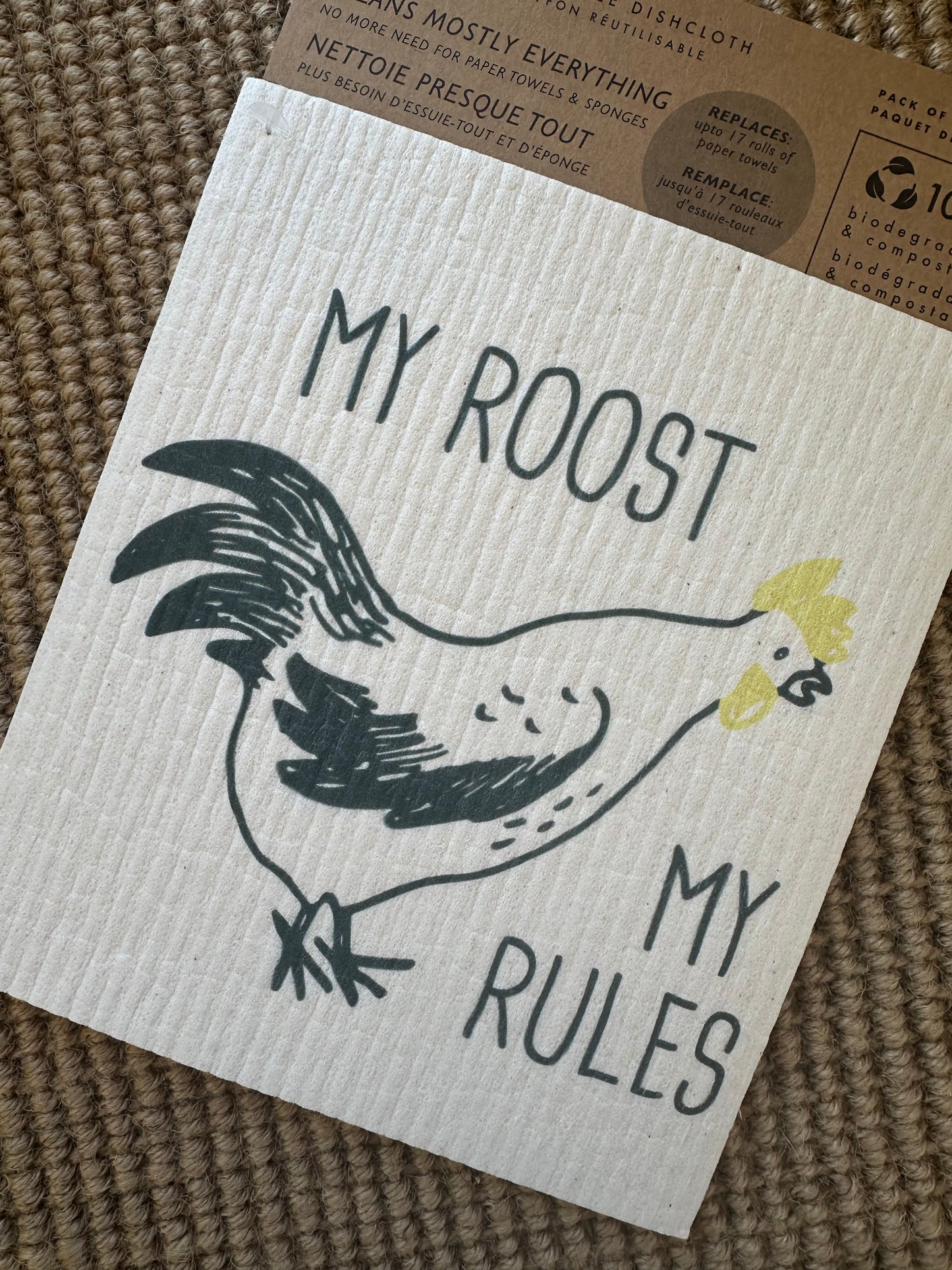 My Roost My Rules Reusable Dishcloth Set of 2