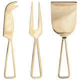 Gold Cheese Knives Set of 3