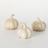 Stoneware Cream Pumpkins Trio