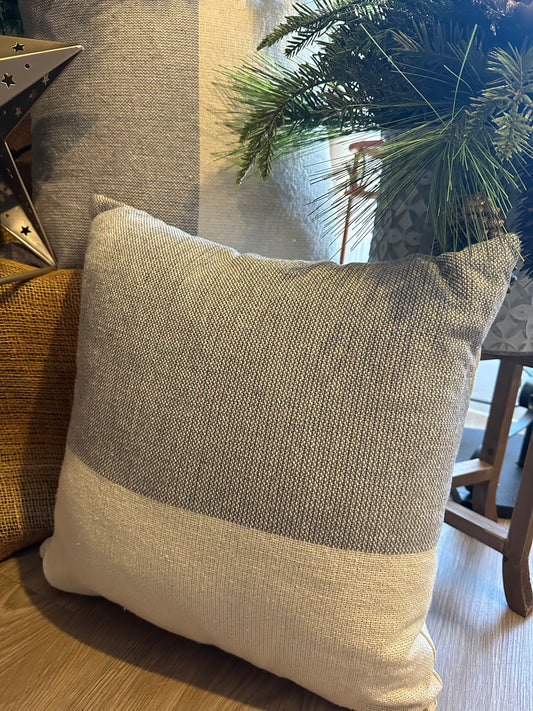 Grey + White Knit Texture Pillow