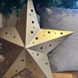 Silver Star Candle Holder Decor