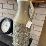 Large Embossed Ceramic Jug Vase