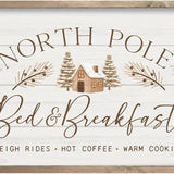 North Pole Bed & Breakfast Wooden Print