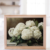 VINTAGE HYDRANGEAS PINE FRAMED ART