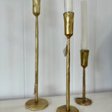 Rustic Forged Brass Candle Stick