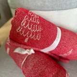 Woven Red Tree Throw Blanket