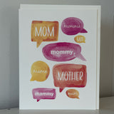 Mom! Speech Bubble Card