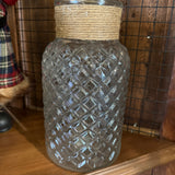 Antique Style Glass Vase with Twine