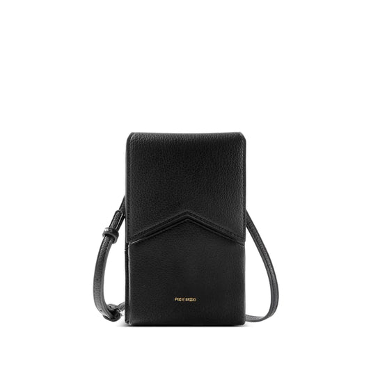 Karla Phone Crossbody - Black Pebbled