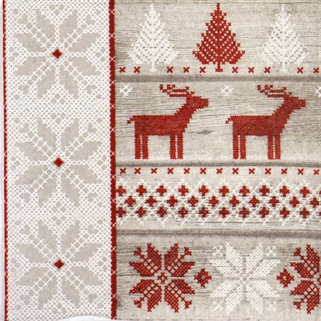 Cross Stitch on Wood Christmas Napkin