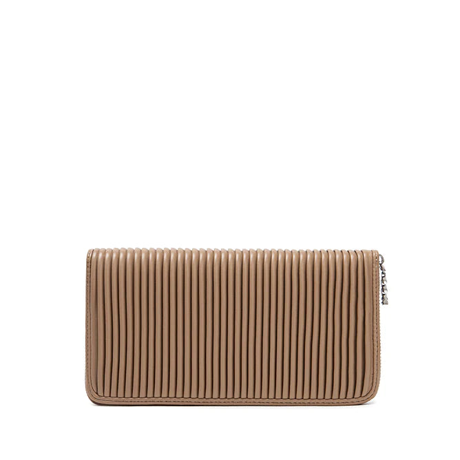 Sandy Pleated Wallet - Latte