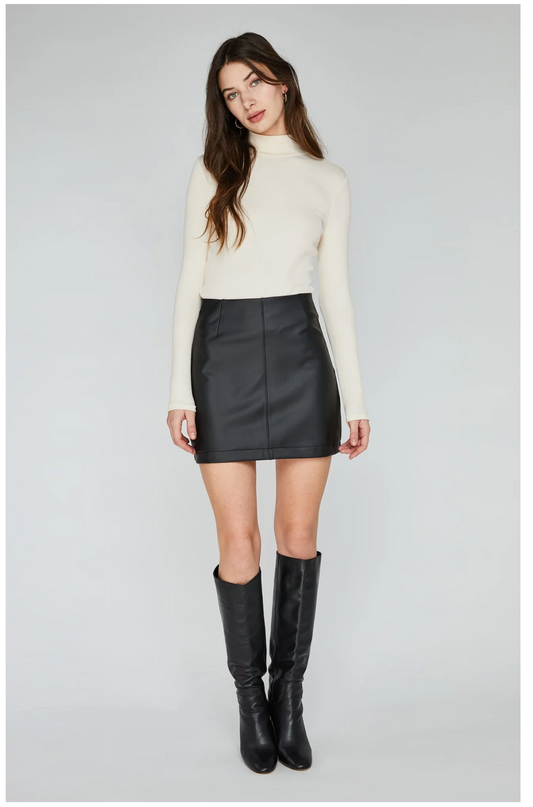 Nicola Black Leatherette Skirt