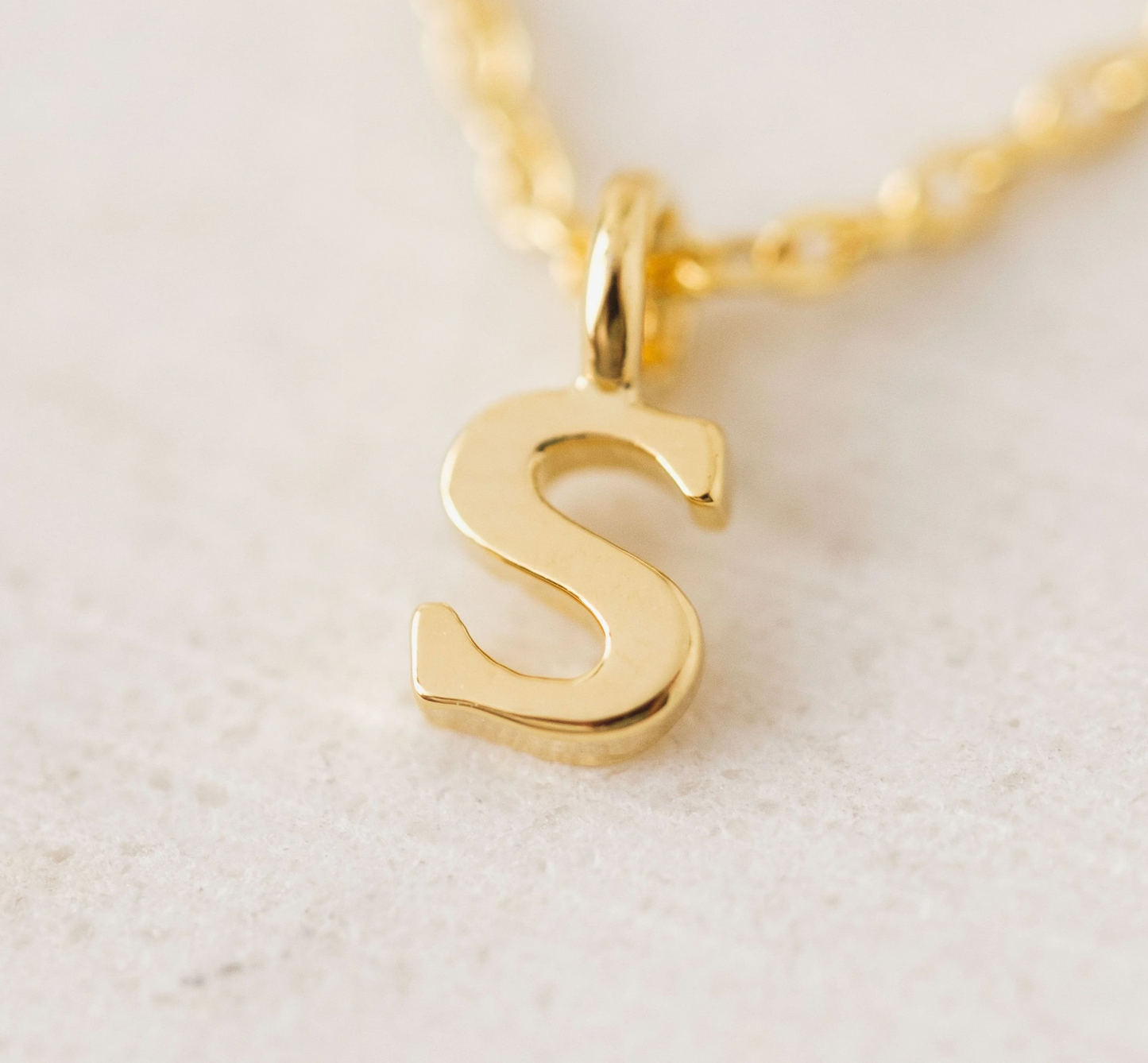 Gold Sincerely Yours Initial Necklace