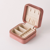 Square Bon Voyage Dusty Rose Jewelry Travel Case