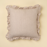 20x20 Ruffle Thin Stripe Pillow, Fawn