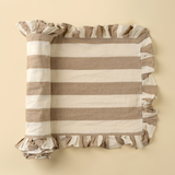 Ruffle Thick Stripe Table Runner, Beige