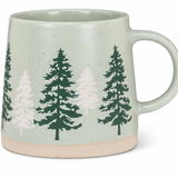 Wide Base Mug With Pine Trees