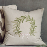 Embroidered Wreath Pillow