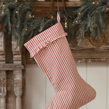 Red Ticking Stripe Stocking