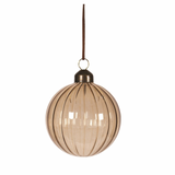Clear Amber Ribbed Ornament