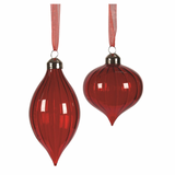 Clear Red Glass Ornament Assorted