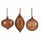 Clear Brown Glass Ornaments Assorted