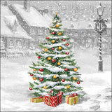 Christmas Tree On Square Napkin