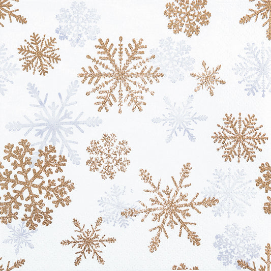 Snow Crystals Copper Napkins