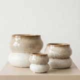 Ceramic Planter Pot, Stacked with Drainage - Noemi: Large 6.5"