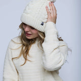 Marshmallow Cable Lined Beanie - Oatmilk
