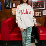 FA LA LA/HO HO HO Mock Neck Sweatshirt: HEATHER GREY