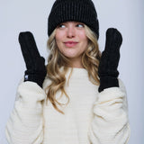 Snowflake Lined Beanie - Black Speckle