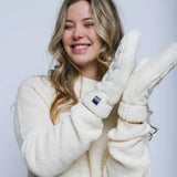 Marshmallow Cable Lined Mitts - Oatmilk