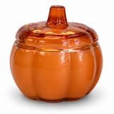 ORANGE Glass Pumpkin 2 Wick Soy Candle | Pumpkin Spice Cake