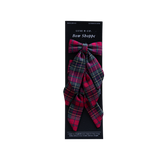 Red Plaid Mini Fabric Bows with Clips Set